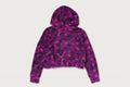 A BATHING APE Ladies' COLOR CAMO BAPE LOGO FUR CROPPED ZIP HOODIE