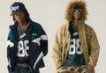A BATHING APE PU LEATHER CROPPED FIT FOOTBALL JERSEY
