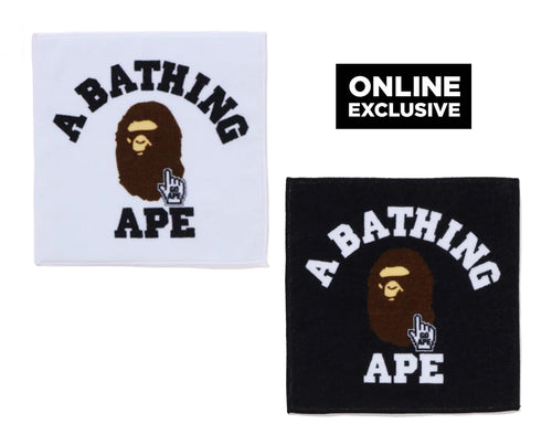 A BATHING APE ONLINE EXCLUSIVE GO APE POINTER COLLEGE HAND TOWEL