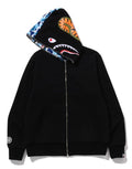 A BATHING APE ABC CAMO REVERSIBLE SHARK FULL ZIP HOODIE