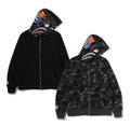 A BATHING APE COLOR CAMO REVERSIBLE SHARK FULL ZIP HOODIE