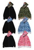 A BATHING APE ABC CAMO REVERSIBLE SHARK FULL ZIP HOODIE
