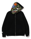 A BATHING APE ABC CAMO REVERSIBLE SHARK FULL ZIP HOODIE