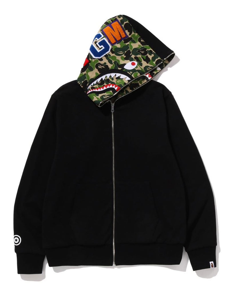 A BATHING APE ABC CAMO REVERSIBLE SHARK FULL ZIP HOODIE