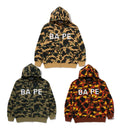 A BATHING APE 1ST CAMO BAPE LOGO RHINESTONE RELAXED FIT FULL ZIP HOODIE