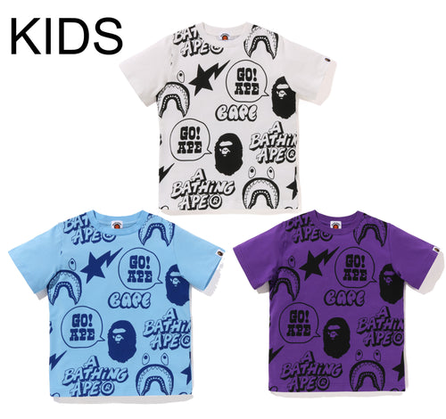 A BATHING APE BAPE KIDS BAPE GRAFFITI PATTERN TEE ( KIDS & JUNIOR )