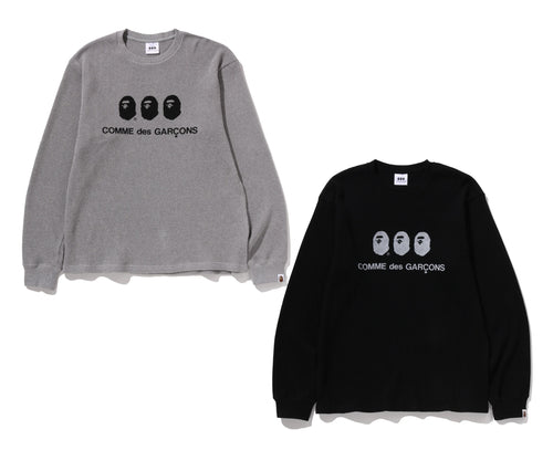 A BATHING APE COMME des GARÇONS CDG OSAKA Limited WAFFLE L/S TEE