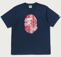 A BATHING APE PAISLEY PATTERN APE HEAD TEE