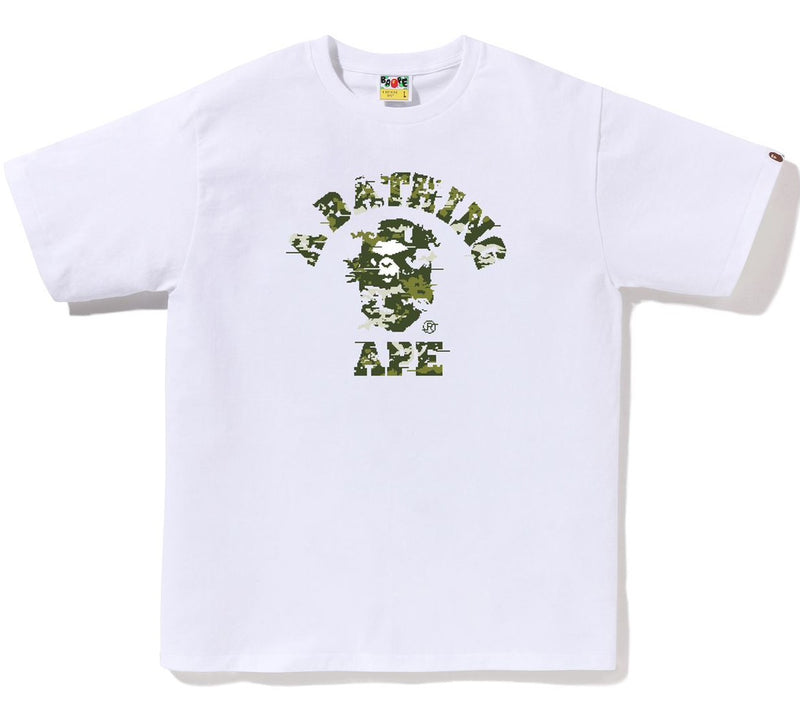 A BATHING APE MULTI PIXEL CAMO COLLEGE TEE