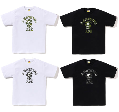 A BATHING APE MULTI PIXEL CAMO COLLEGE TEE