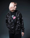 A BATHING APE BAPE x MMJ 15TH MM BAPE SKULL CAMO RELAXED FIT FULL ZIP HOODIE