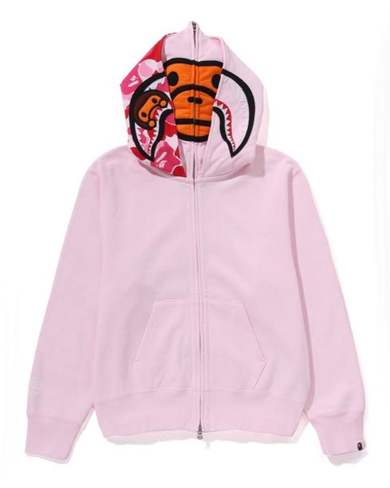 A BATHING APE Ladies' MILO SHARK FULL ZIP DOUBLE HOODIE
