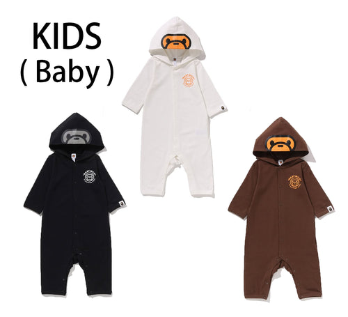 A BATHING APE BAPE KIDS BABY MILO HOODIE ROMPERS - happyjagabee store