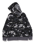 A BATHING APE MULTI PIXEL CAMO SHARK REGULAR FIT FULL ZIP HOODIE