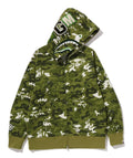 A BATHING APE MULTI PIXEL CAMO SHARK REGULAR FIT FULL ZIP HOODIE