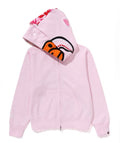 A BATHING APE Ladies' MILO SHARK FULL ZIP DOUBLE HOODIE
