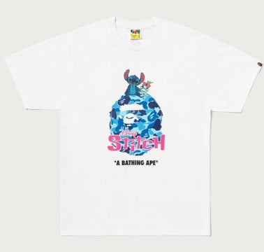 A BATHING APE BAPE x DISNEY STITCH ABC CAMO APE HEAD TEE