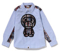 A BATHING APE BAPE KIDS BABY MILO PATCH OXFORD BD SHIRT