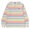 A BATHING APE GRADIENT RAINBOW STRIPE ONE POINT REGULAR FIT L/S TEE - happyjagabee store