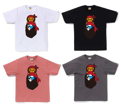 A BATHING APE APE PIRATE MILO ON APE HEAD TEE