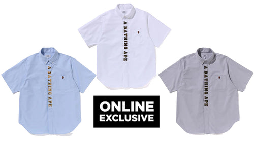 A BATHING APE 1ST CAMO APPLIQUE OXFORD BD SHIRT-ONLINE EXCLUSIVE-