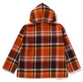 A BATHING APE Ladies' BAPE CHECK HALF ZIP HOODIE SHIRT