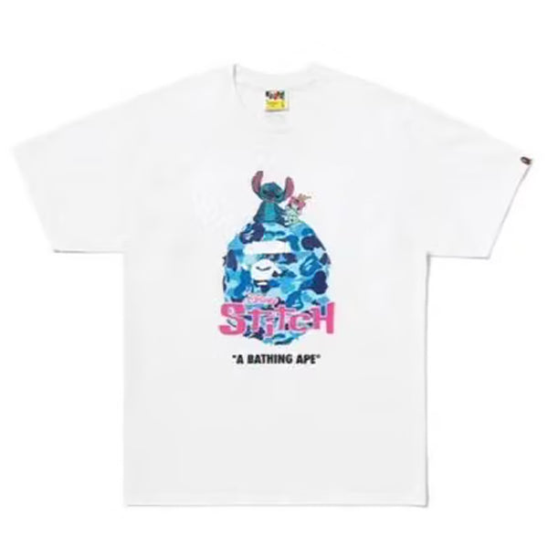 A BATHING APE BAPE x DISNEY STITCH ABC CAMO APE HEAD TEE