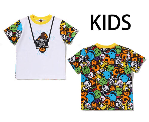 A BATHING APE BAPE KIDS MILO ALL FRIENDS FAKE CAMERA TEE - happyjagabee store