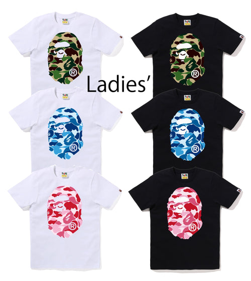 A BATHING APE Ladies' ABC CAMO BIG APE HEAD TEE