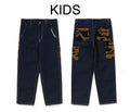 A BATHING APE BAPE KIDS 1ST CAMO POCKET PAINTER DENIM PANTS