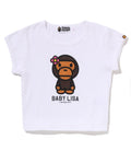 A BATHING APE Ladies' BABY LISA CRYSTAL STONE CROPPED TEE
