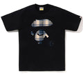 A BATHING APE BAPE CHECK APE FACE TEE