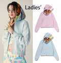 A BATHING APE Ladies' MILO SHARK CROPPED FULL ZIP DOUBLE HOODIE