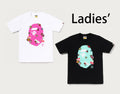 A BATHING APE Ladies' STICKERS ON APE HEAD TEE