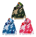A BATHING APE MEGA ABC CAMO DOUBLE SHARK RELAXED FIT FULL ZIP HOODIE