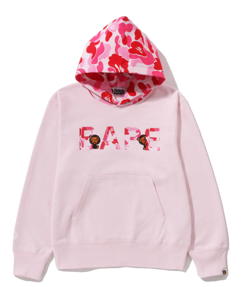 A BATHING APE Ladies' ABC CAMO LOGO WITH BABY LISA PULLOVER HOODIE