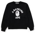 A BATHING APE Ladies' COLLEGE CREWNECK SWEAT SHIRT