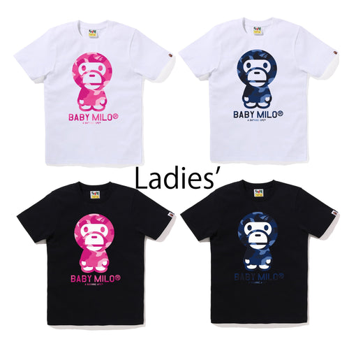 A BATHING APE Ladies' COLOR CAMO BABY MILO TEE