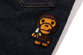 A BATHING APE BAPE KIDS MILO FACE 10 OZ STRETCH DENIM SHORTS