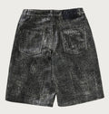 A BATHING APE CROC PATTERN LEATHER KNEE LENGTH PANTS