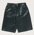 A BATHING APE CROC PATTERN LEATHER KNEE LENGTH PANTS