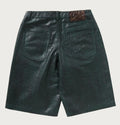 A BATHING APE CROC PATTERN LEATHER KNEE LENGTH PANTS
