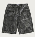 A BATHING APE CROC PATTERN LEATHER KNEE LENGTH PANTS