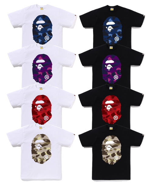 A BATHING APE COLOR CAMO BIG APE HEAD TEE