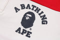 A BATHING APE BAPE KIDS COLLEGE PANEL STRIPE POLO SHIRT