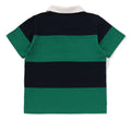 A BATHING APE BAPE KIDS COLLEGE PANEL STRIPE POLO SHIRT
