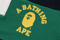 A BATHING APE BAPE KIDS COLLEGE PANEL STRIPE POLO SHIRT