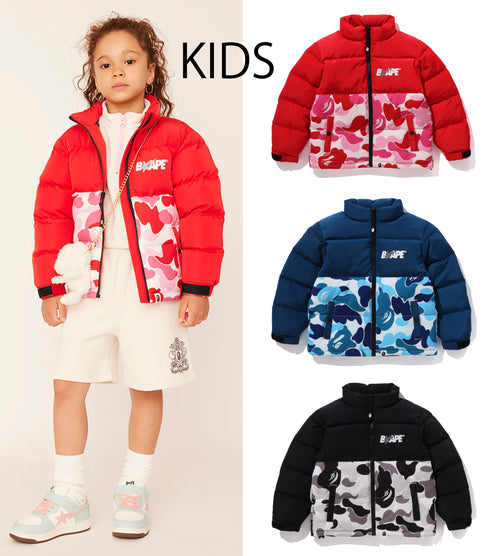 A BATHING APE BAPE KIDS ABC CAMO DOWN JACKET