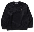 A BATHING APE SOLID CAMO JACQUARD ONE POINT RELAXED FIT CREWNECK SWEAT SHIRT