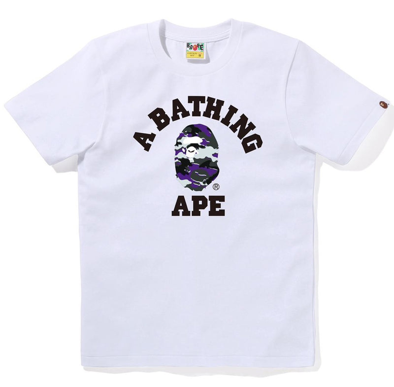 A BATHING APE Ladies' GLITCH WOODLAND CAMO COLLEGE TEE